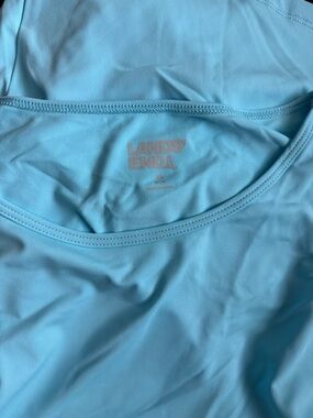 Lands' End Bright Aqua Scoop Swim Top